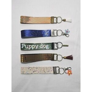 Lot Of 5 Country Blessings Colorful Fun faux leather key fob wristlets Sparkle